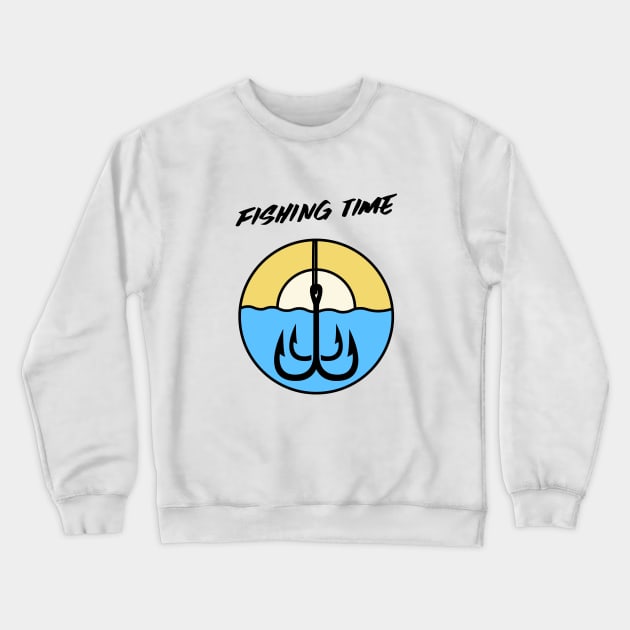 Fishing Time / Sport Fishing / Fishing Design / Fishing Lover / Fisherman gift Crewneck Sweatshirt by Redboy